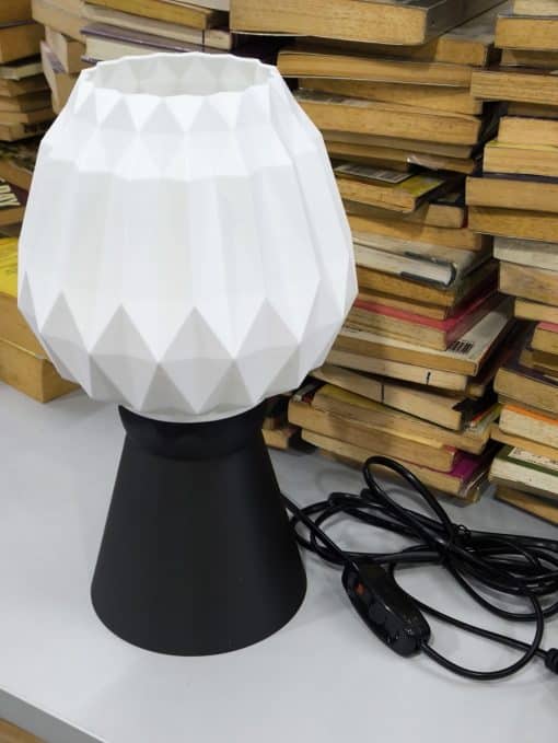 LUUMI: 3D Printed Lamps Ori lamp with cone stand and long wire