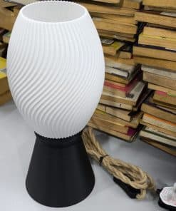 LUUMI: 3D Printed Lamps Wave lamp with cone stand and rope wire
