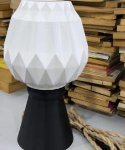 LUUMI: 3D Printed Lamps Ori lamp with cone stand and rope wire