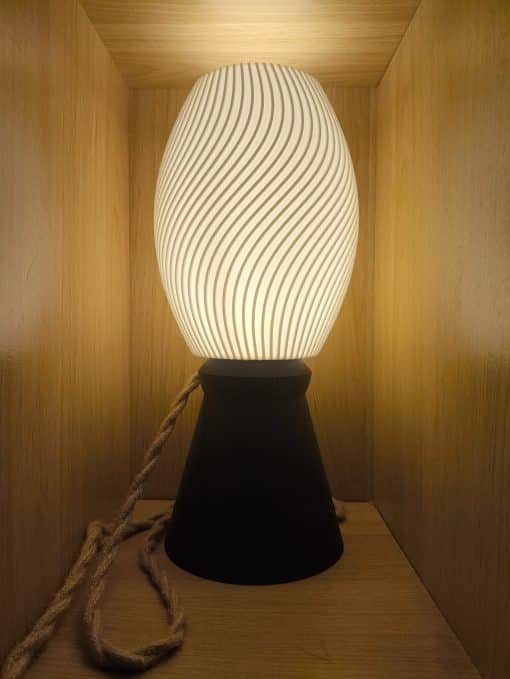 LUUMI: 3D Printed Lamps Wave Lamp with cone stand