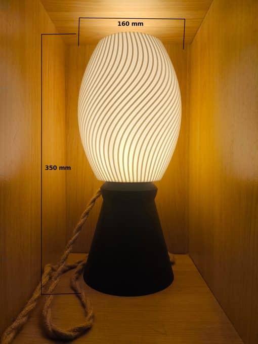 LUUMI: 3D Printed Lamps Wave lamp with cone stand
